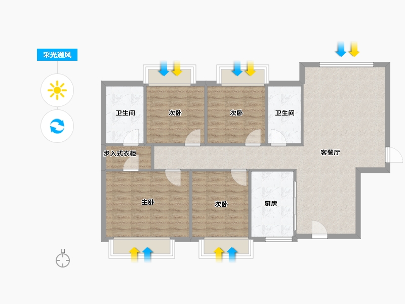 广东省-东莞市-虎门印象-130.00-户型库-采光通风