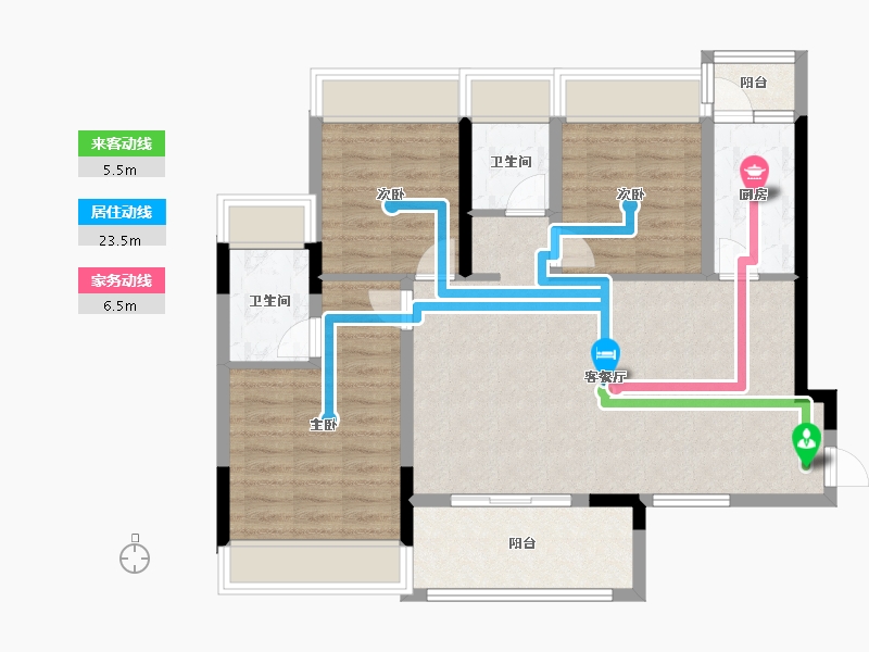 四川省-雅安市-龙溪源-110.00-户型库-动静线