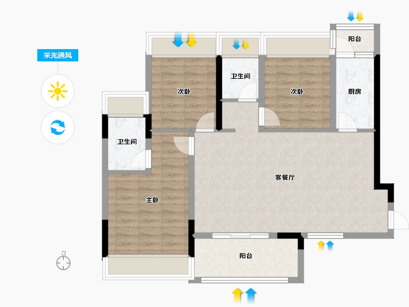 四川省-雅安市-龙溪源-110.00-户型库-采光通风