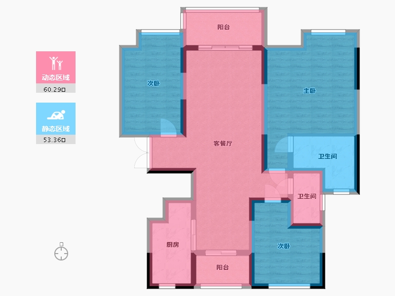 河南省-开封市-建业花园里-100.80-户型库-动静分区