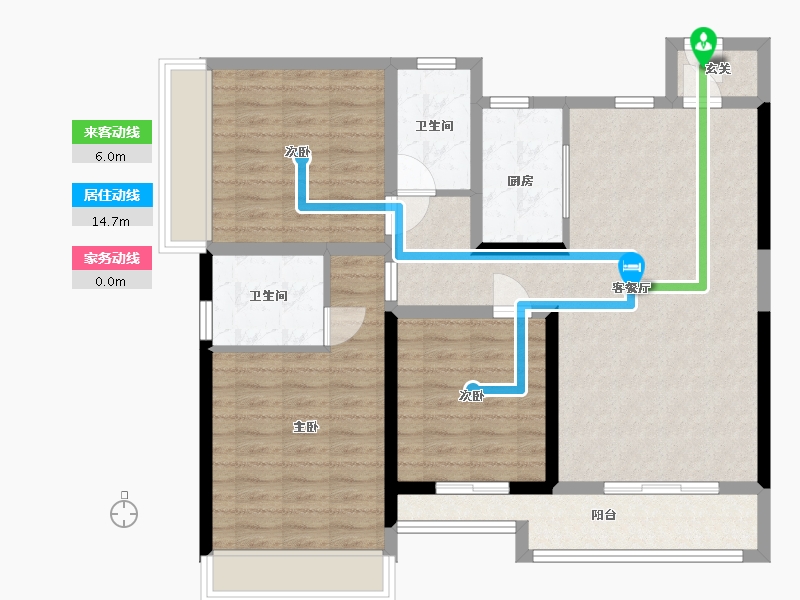 广西壮族自治区-贵港市-通泰・爱丽舍-104.00-户型库-动静线