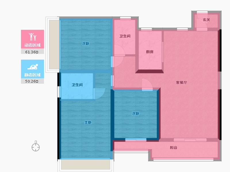 广西壮族自治区-贵港市-通泰・爱丽舍-104.00-户型库-动静分区