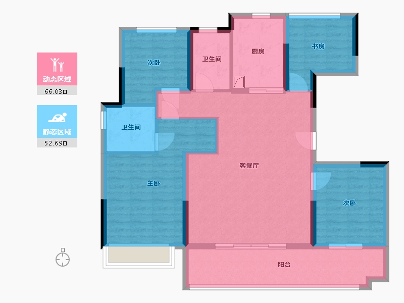 安徽省-六安市-绿地未来城-104.07-户型库-动静分区