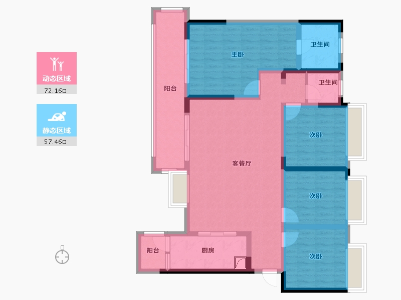 四川省-德阳市-世茂璀璨天城-119.00-户型库-动静分区