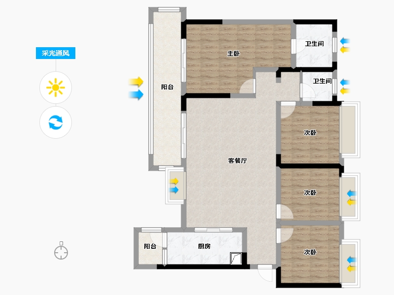 四川省-德阳市-世茂璀璨天城-119.00-户型库-采光通风