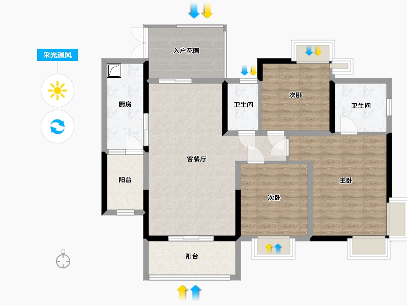 湖北省-恩施土家族苗族自治州-东升未来四期-109.47-户型库-采光通风