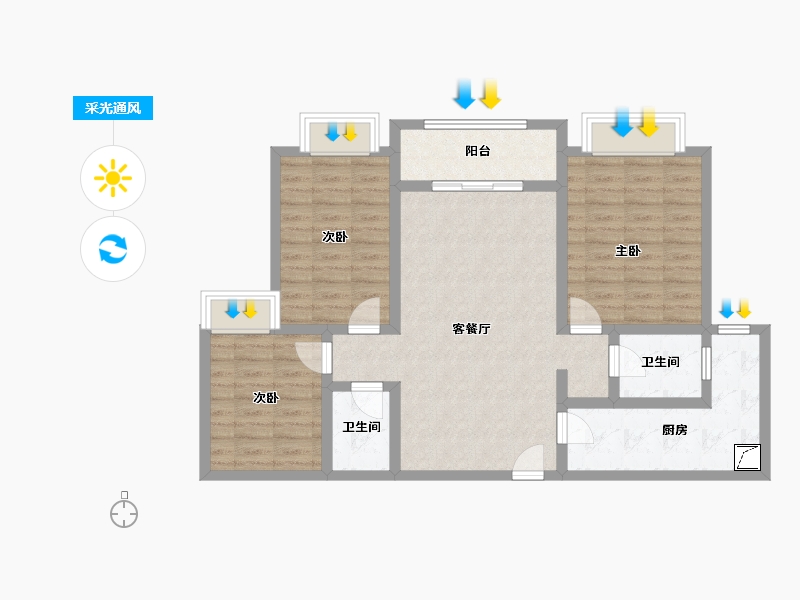 甘肃省-兰州市-阡陌院-115.00-户型库-采光通风