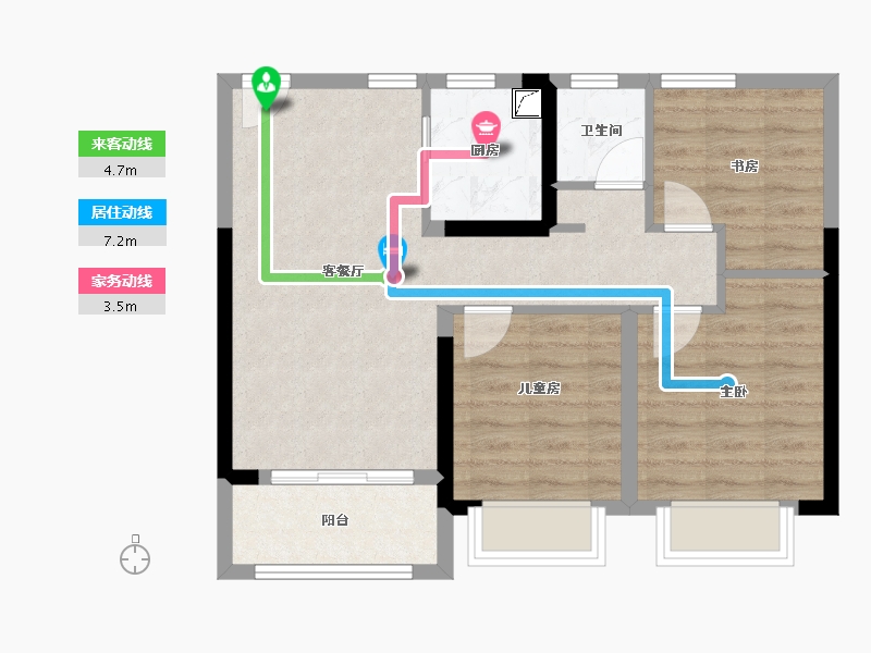 江西省-南昌市-鸿海溪园-70.00-户型库-动静线