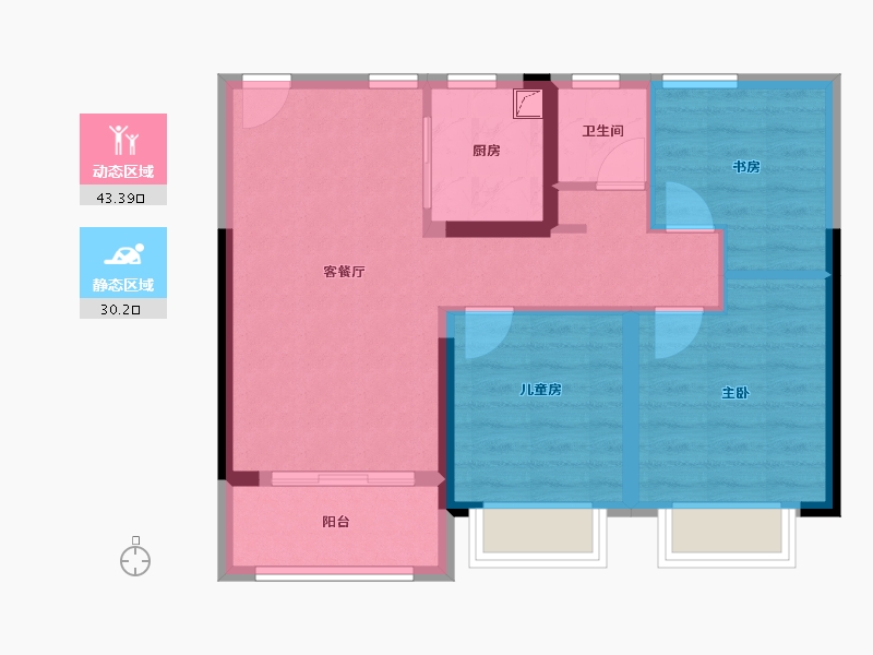 江西省-南昌市-鸿海溪园-70.00-户型库-动静分区