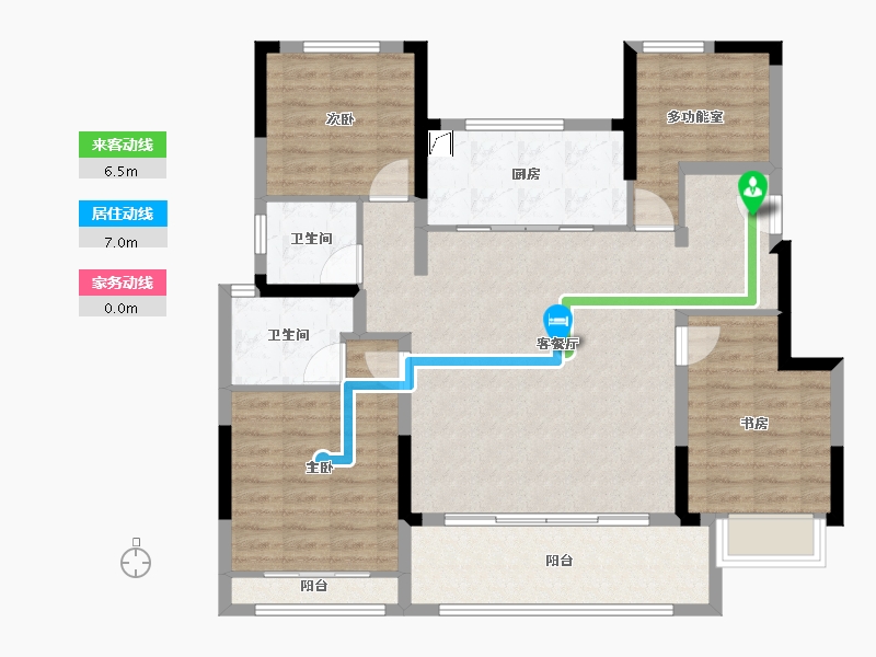 浙江省-宁波市-万科海上都会-111.57-户型库-动静线