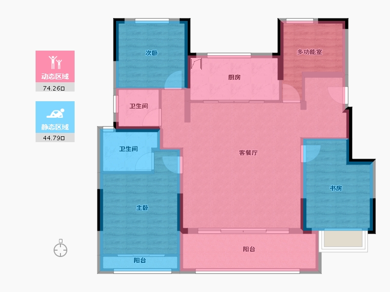 浙江省-宁波市-万科海上都会-111.57-户型库-动静分区