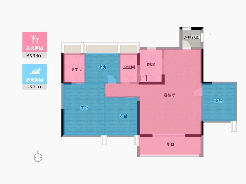 江苏省-苏州市-时代新著华庭-113.77-户型库-动静分区