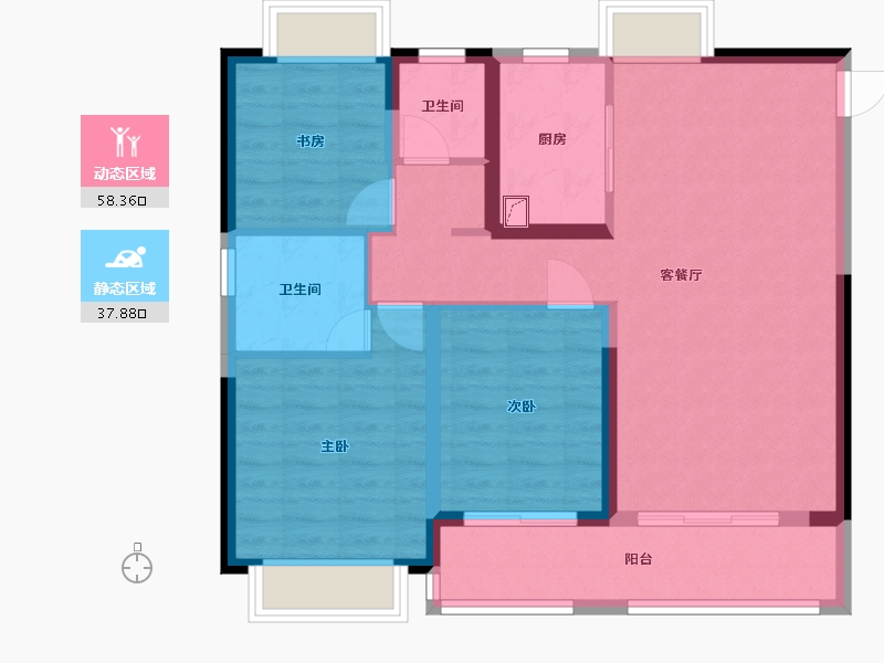 江西省-南昌市-鸿海溪园-88.00-户型库-动静分区