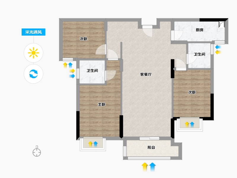 广西壮族自治区-桂林市-兴进御园-98.00-户型库-采光通风