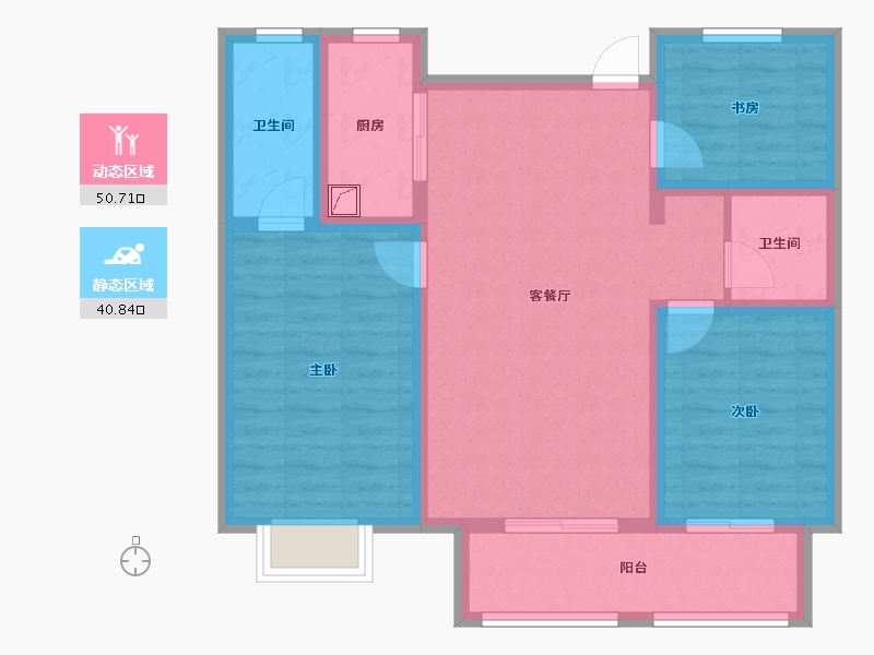 山东省-德州市-红磡龍著-85.00-户型库-动静分区