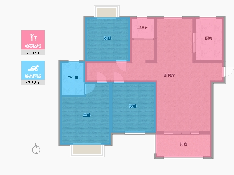 河南省-南阳市-郦都国际-102.00-户型库-动静分区