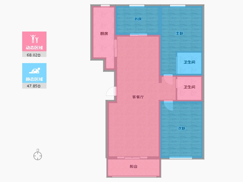 甘肃省-兰州市-万达-108.00-户型库-动静分区