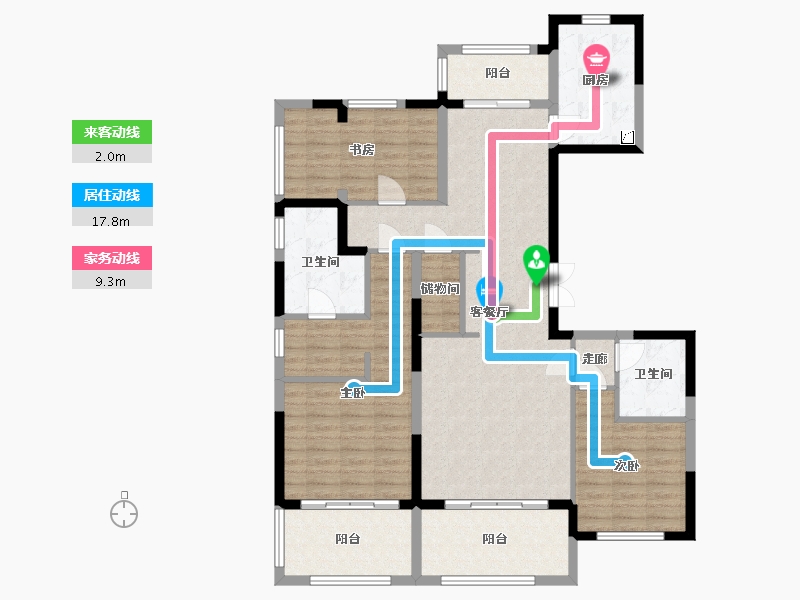 江苏省-连云港市-万润星河-124.50-户型库-动静线