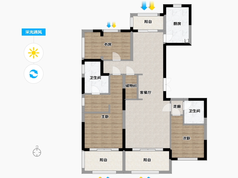 江苏省-连云港市-万润星河-124.50-户型库-采光通风