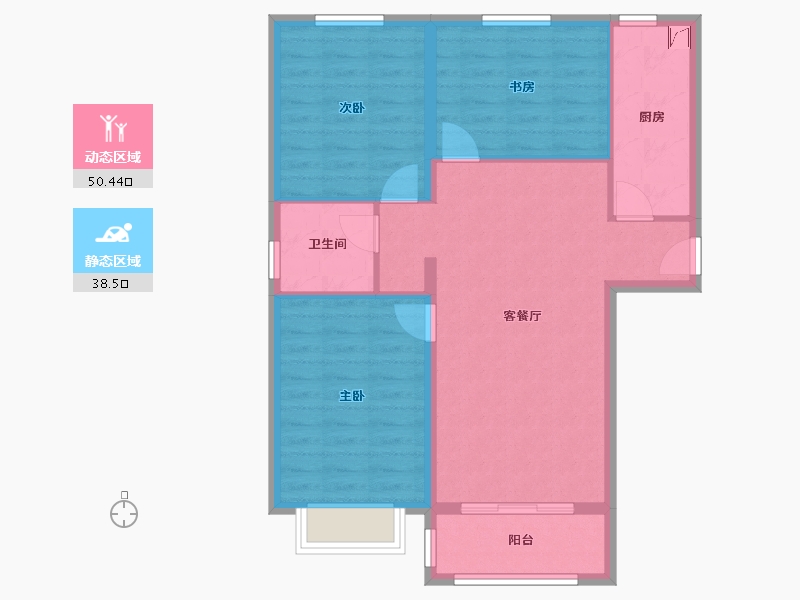 河北省-张家口市-臻园-90.16-户型库-动静分区