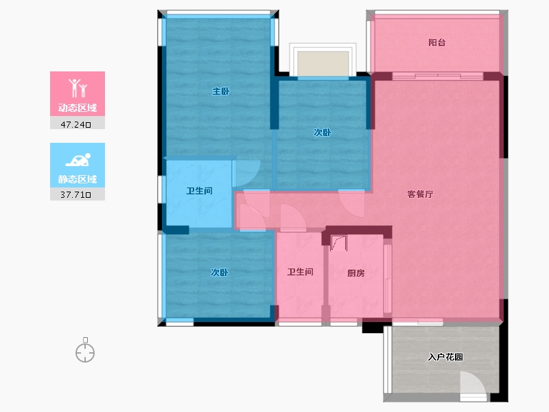 广东省-惠州市-华晟豪庭三期-74.90-户型库-动静分区