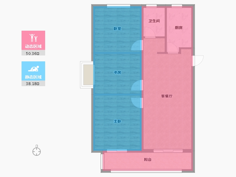 安徽省-淮北市-相南小区-80.00-户型库-动静分区