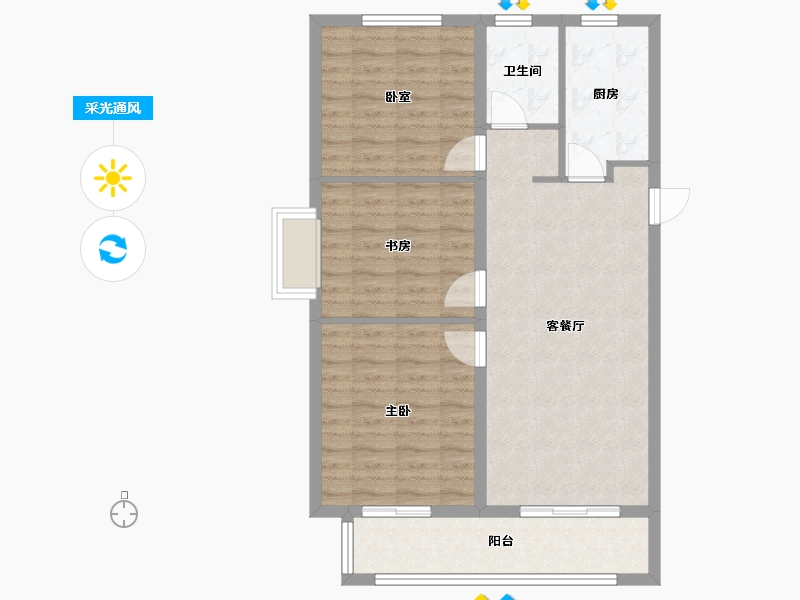 安徽省-淮北市-相南小区-80.00-户型库-采光通风