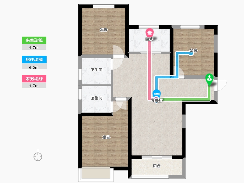 陕西省-咸阳市-东郡天下-96.48-户型库-动静线