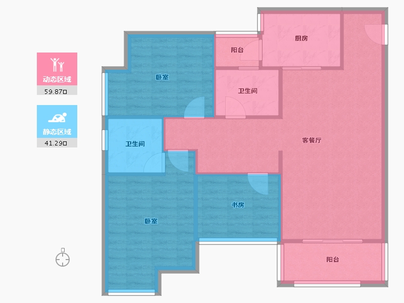 重庆-重庆市-首地江山赋-86.00-户型库-动静分区