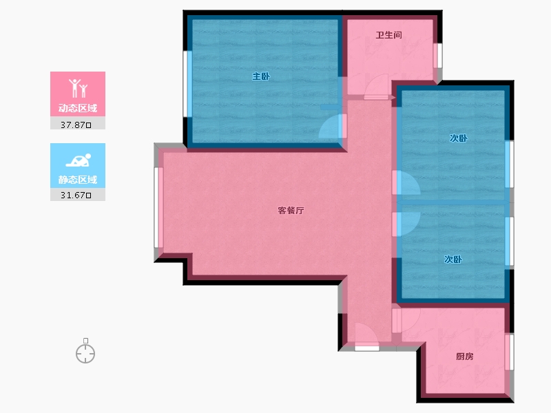 上海-上海市-星怡苑-61.00-户型库-动静分区