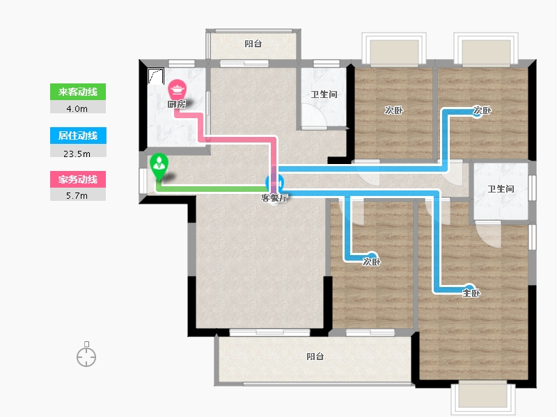 福建省-龙岩市-城发雅郡-118.00-户型库-动静线