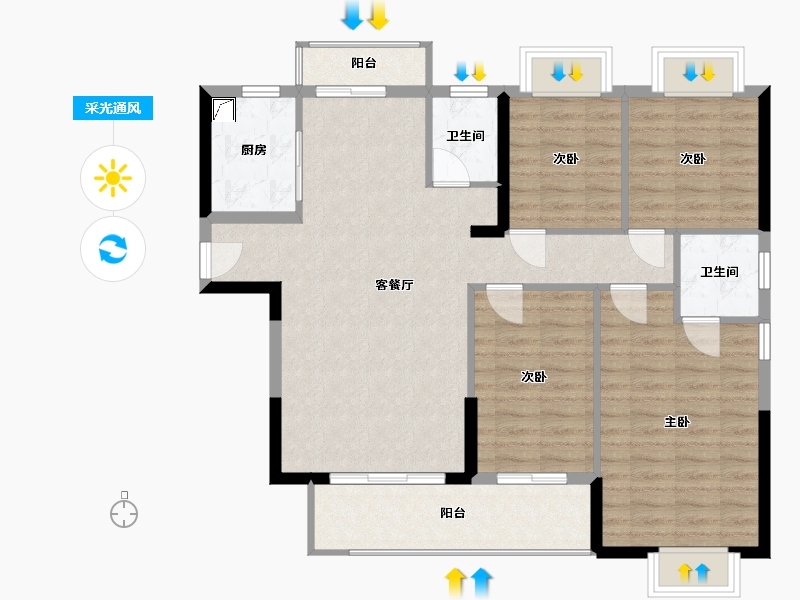 福建省-龙岩市-城发雅郡-118.00-户型库-采光通风