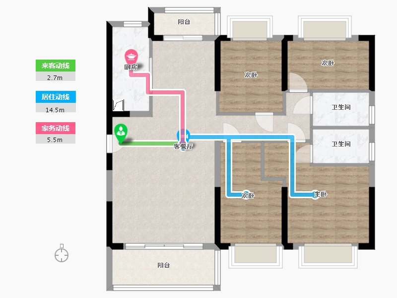 广西壮族自治区-南宁市-上林碧桂园-130.00-户型库-动静线