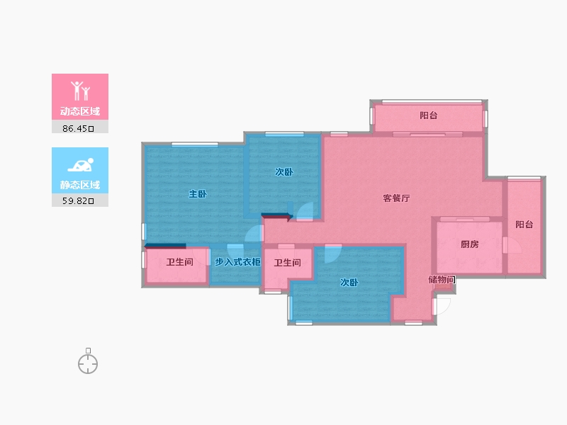 广东省-中山市-江华苑-129.88-户型库-动静分区