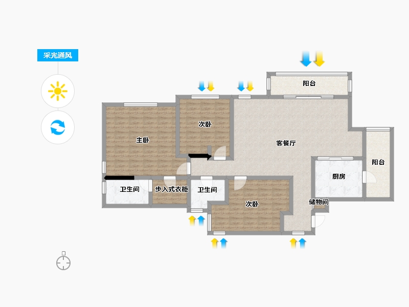 广东省-中山市-江华苑-129.88-户型库-采光通风