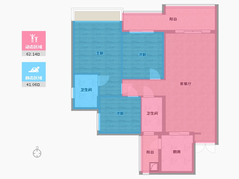 广东省-广州市-祈福名望天下-89.79-户型库-动静分区