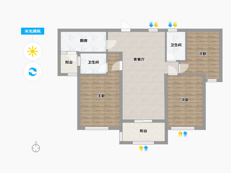 湖南省-邵阳市-邵阳碧桂园-118.00-户型库-采光通风