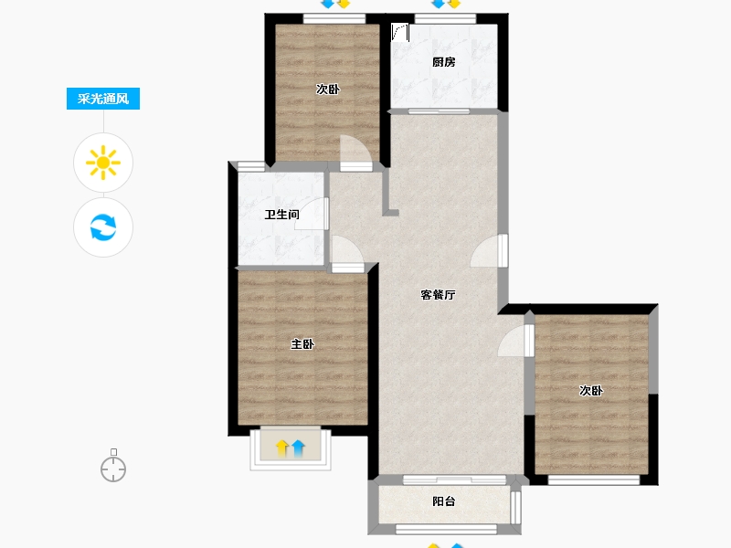 河北省-唐山市-海语昕居-110.00-户型库-采光通风