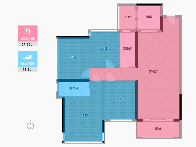 广西壮族自治区-玉林市-喜润金域华府-109.00-户型库-动静分区