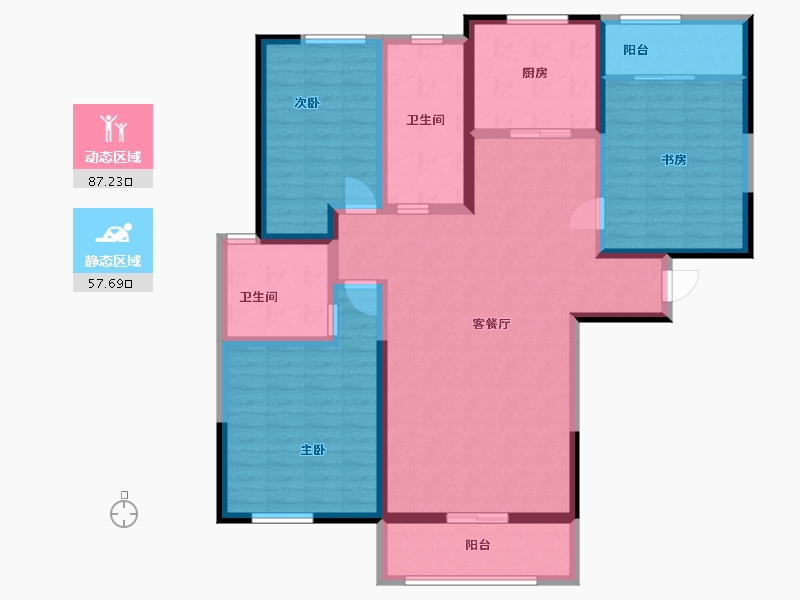 河南省-郑州市-裕华城铁炉福苑-130.00-户型库-动静分区