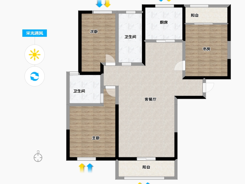 河南省-郑州市-裕华城铁炉福苑-130.00-户型库-采光通风