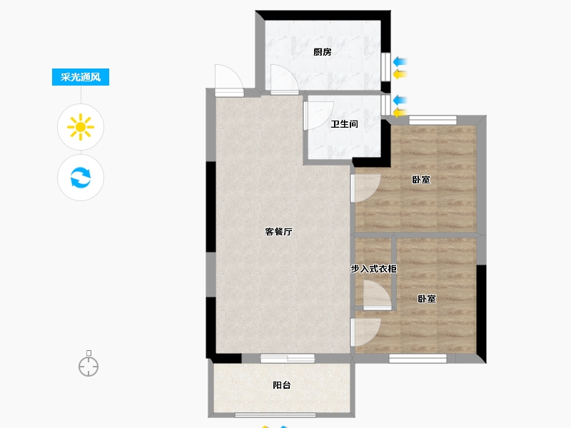 福建省-福州市-香缇郡-55.22-户型库-采光通风