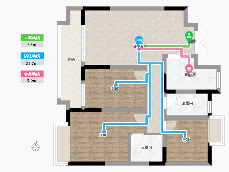 安徽省-滁州市-鸿博书苑-88.00-户型库-动静线