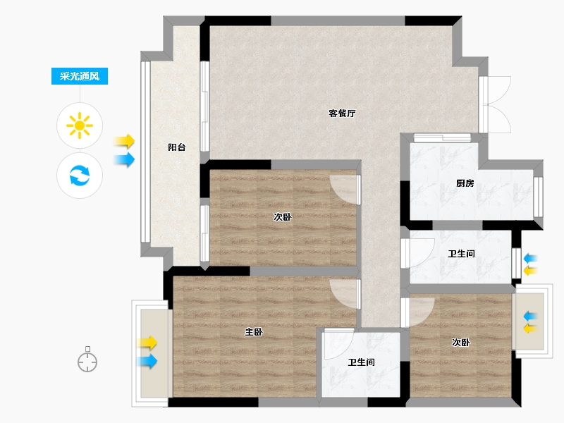 安徽省-滁州市-鸿博书苑-88.00-户型库-采光通风