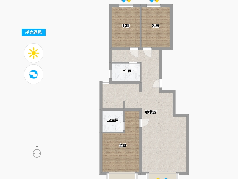 天津-天津市-新城和兴府-88.00-户型库-采光通风