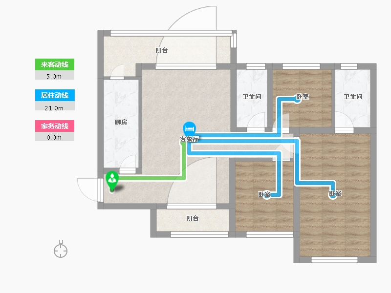 湖南省-长沙市-恒大上林苑-78.35-户型库-动静线