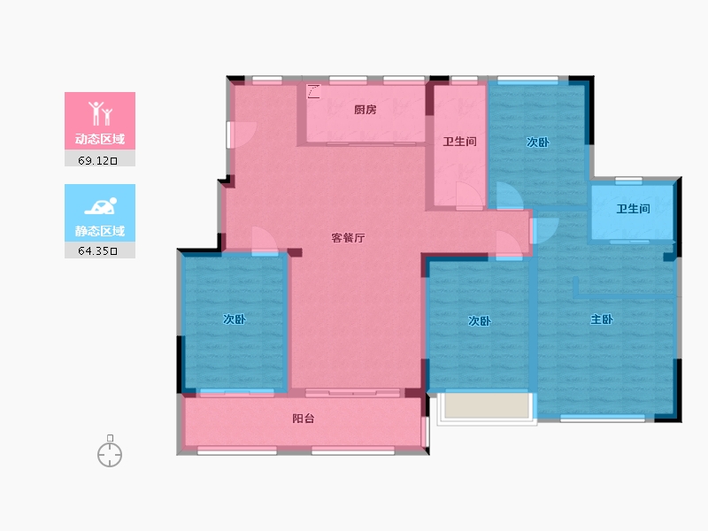 江苏省-泰州市-桃源府北苑-120.00-户型库-动静分区