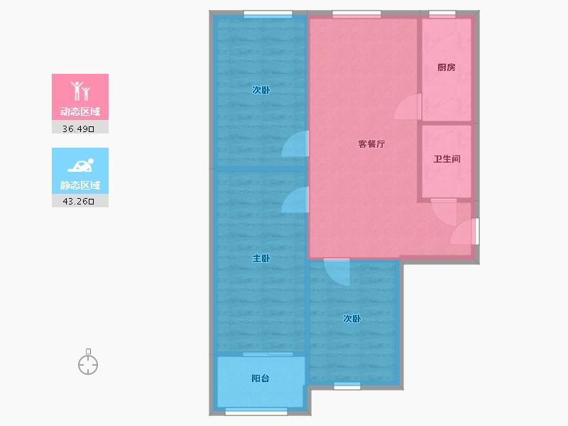 北京-北京市-北蜂窝5号院-80.00-户型库-动静分区