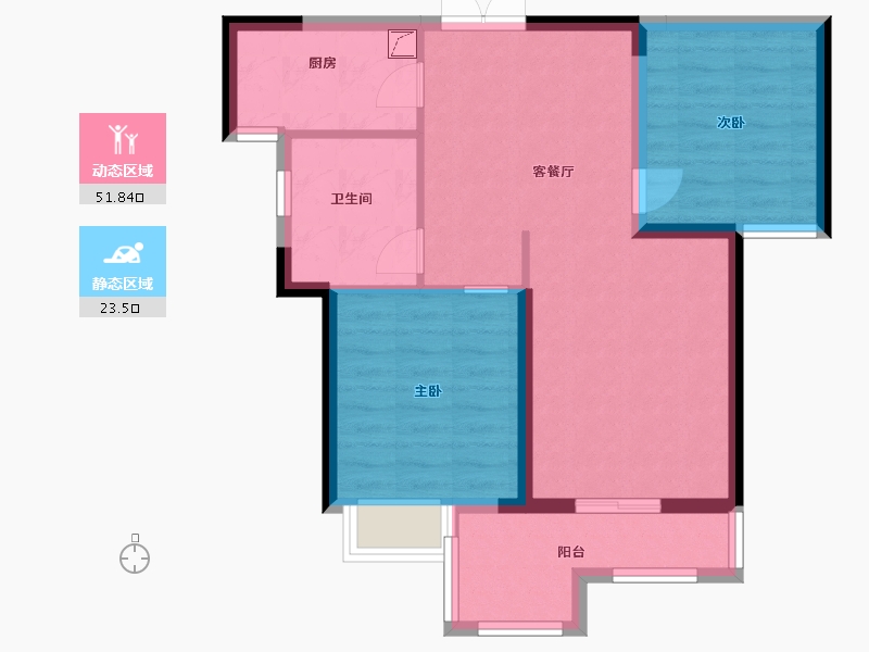 湖北省-武汉市-山海观-67.00-户型库-动静分区