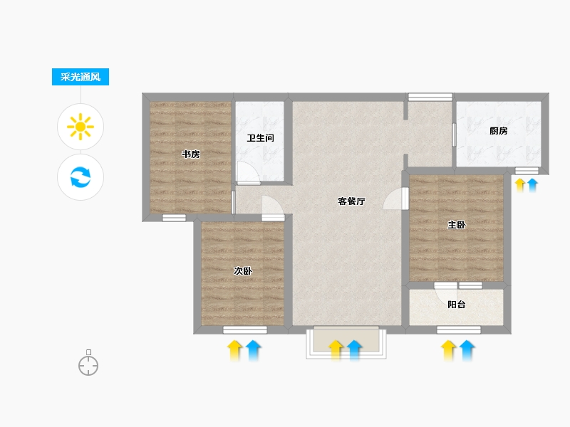 河北省-衡水市-桃城壹号-80.00-户型库-采光通风